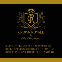 Crown Royale Detangling Spray for horse coat application during grooming session.
