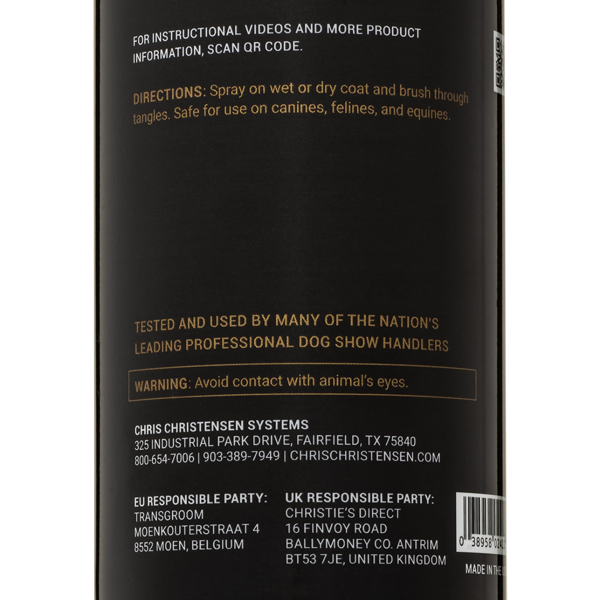 Crown Royale Spray Bottle with clear label for quick groom-ready use.