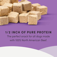 Crumps' Naturals Beef Liver Bites cubes closeup ready for training rewards.