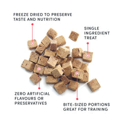 Close-up of Mini Trainers bite showing crunchy texture.
