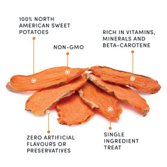 Crumps Naturals Sweet Potato Chews single-ingredient recipe supports digestion.