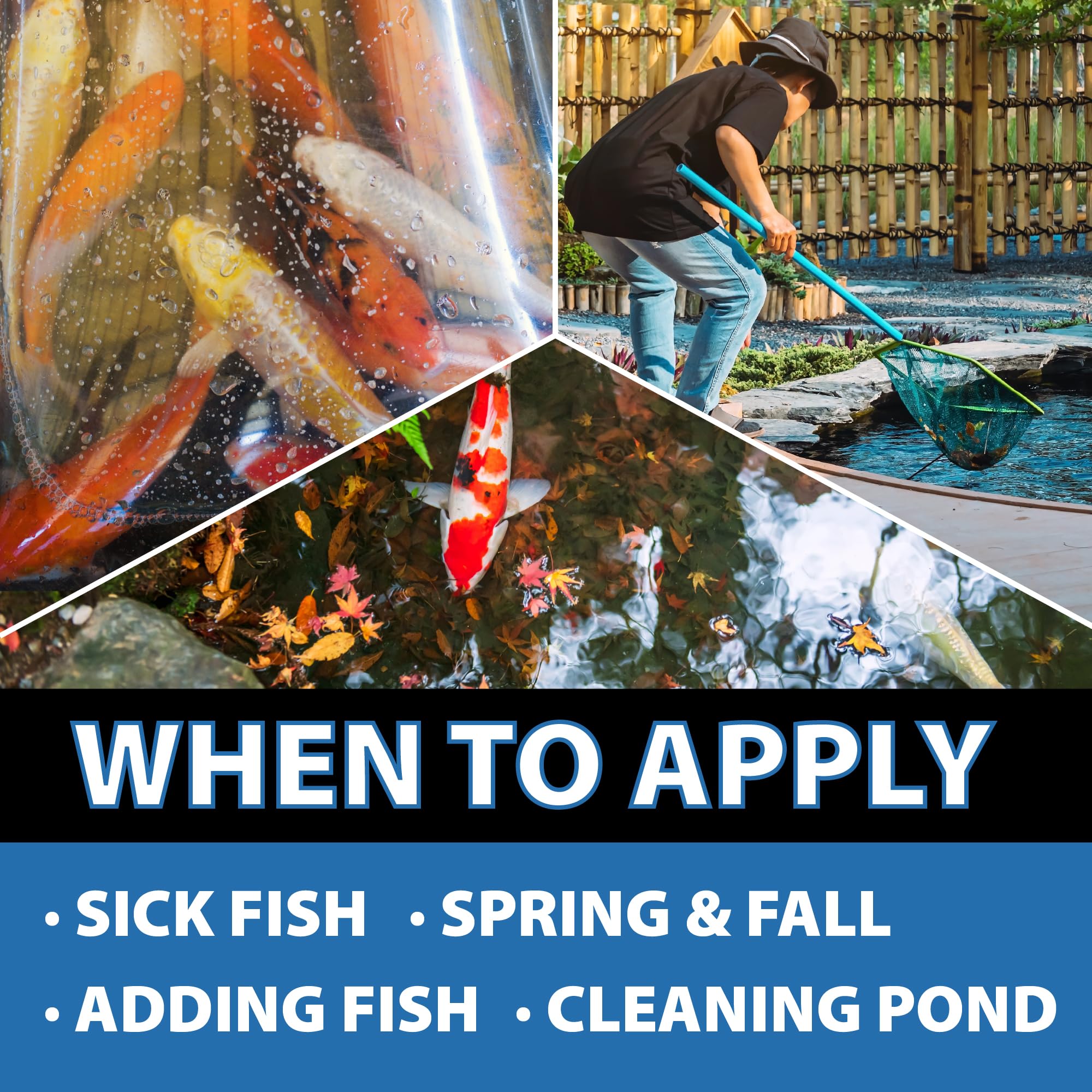 CrystalClear Knockout Plus supports fish health in ponds.
