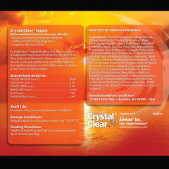 CrystalClear Staple pellets close-up showing 3.0 mm size for easy digestion.