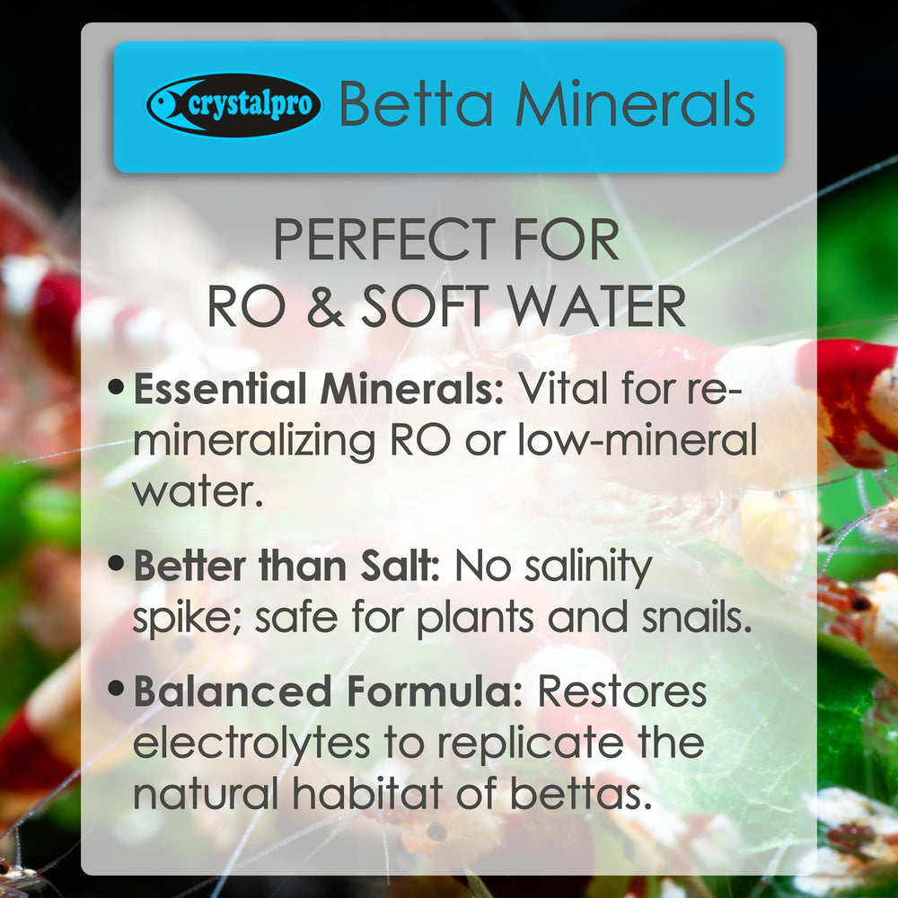 Crystalpro Betta Minerals in an aquarium enhances betta color in the tank.
