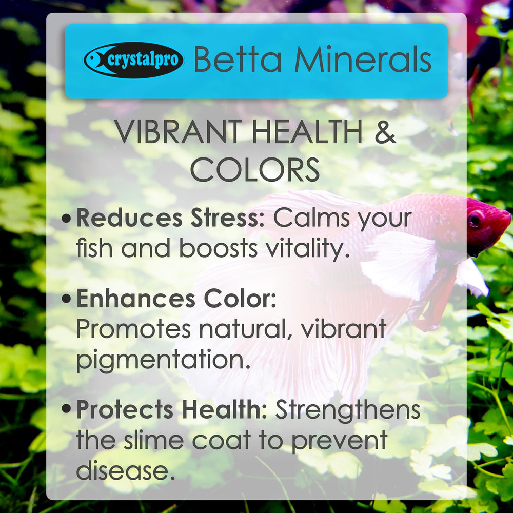 Crystalpro Betta Minerals dropper dispensing precise weekly drops.