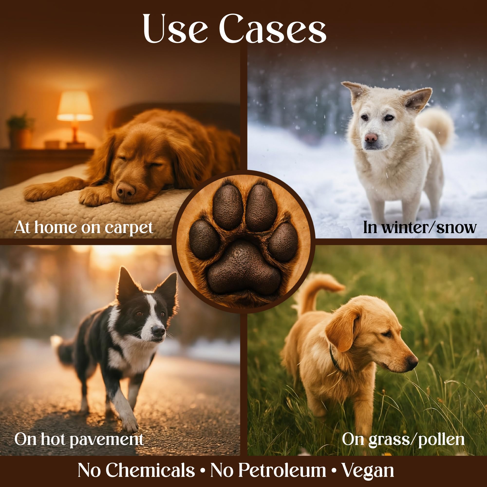 Crystaltails paw care during a snowy walk for year-round protection