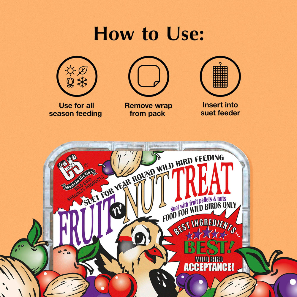 C&S Fruit n’ Nut Suet Cake with sunflower promotes energy year-round