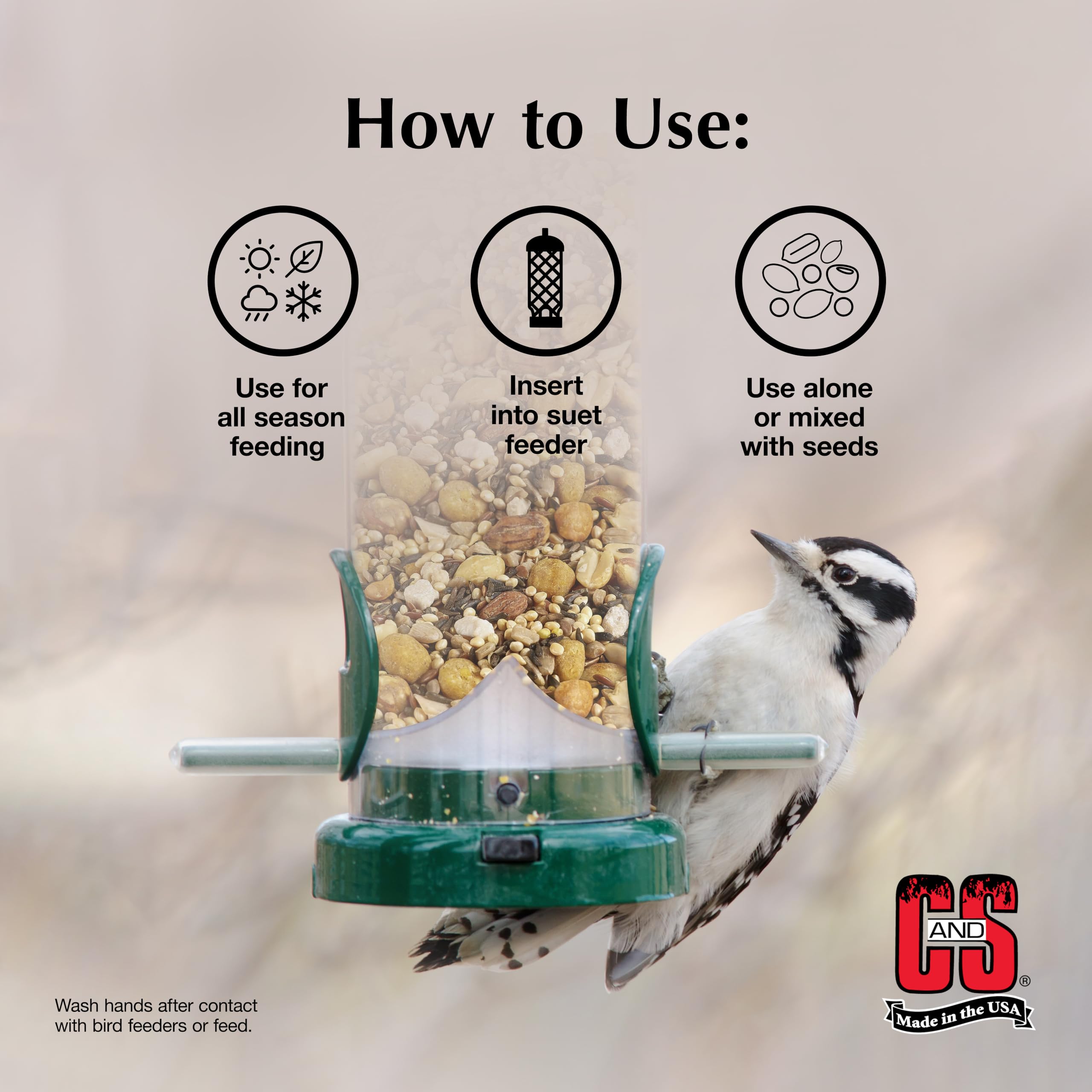 C&S Woodpecker Suet Nuggets ready to mix with seed.