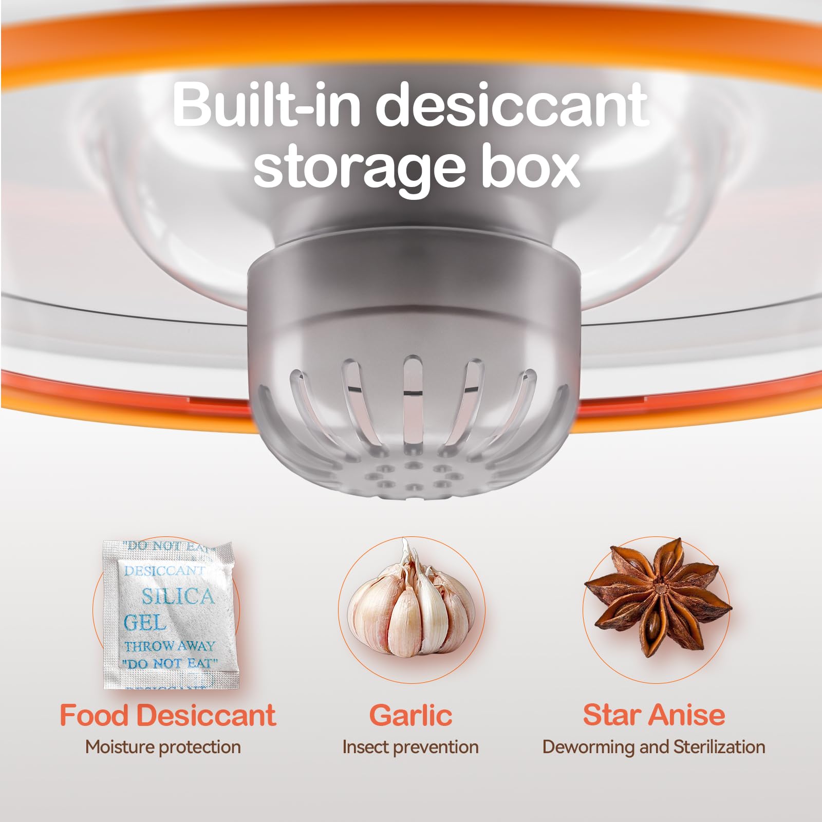 CTIME non-slip base keeps container stable on countertops