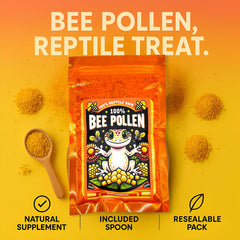 CTWPets bee pollen powder being mixed into pet food for daily supplementation.