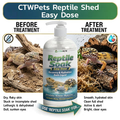 CTWPets Reptile Vitamin Blend bath bottle label shows electrolytes and vitamins.