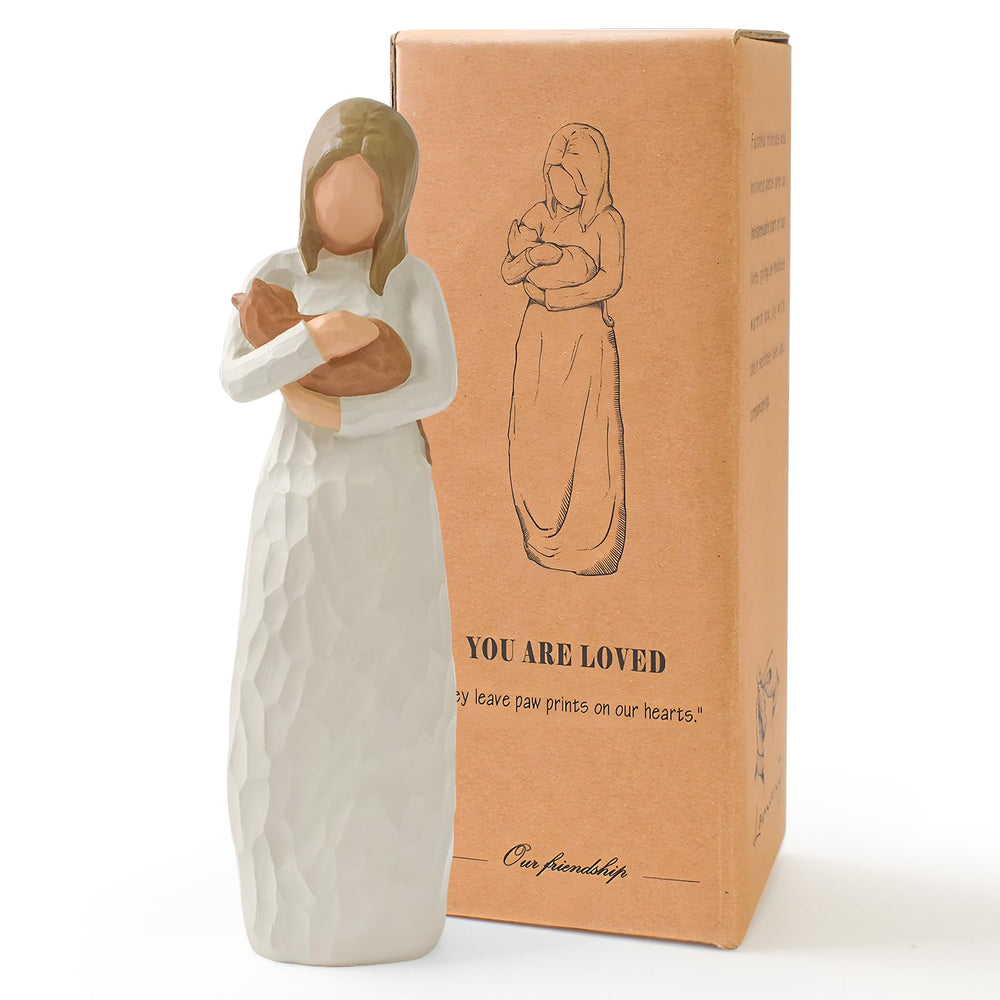 Cuayaes 5.6-inch keepsake statue, ideal remembrance gift for cat lovers.