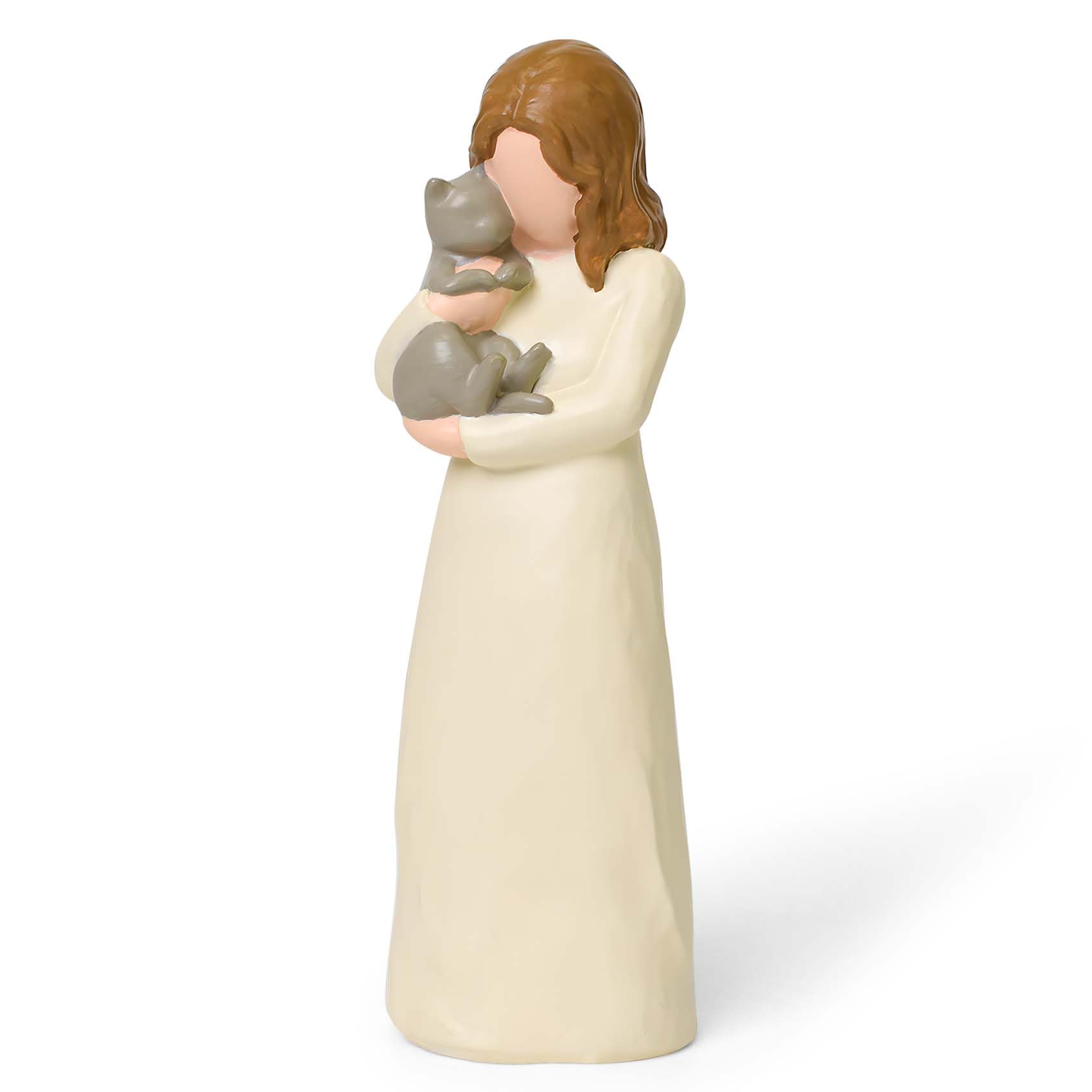 Cuayaes grey cat memorial gift figurine for cat lovers
