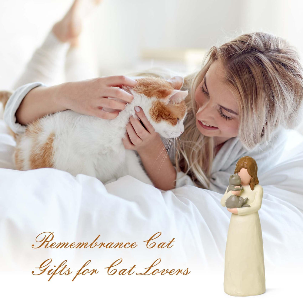 Cuayaes mantel display cat remembrance statue for sympathy gifts