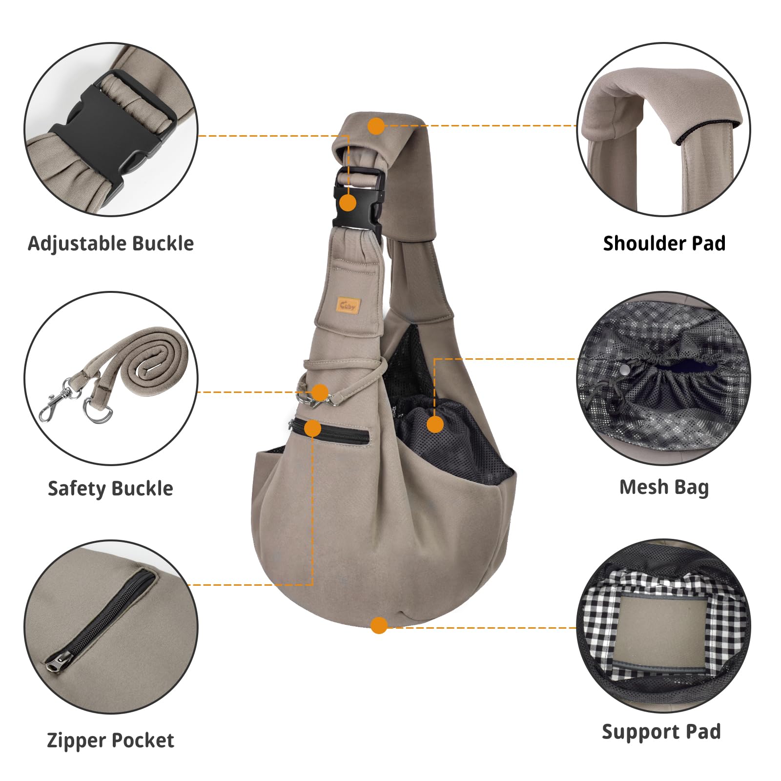 Cuby adjustable shoulder harness ensures a comfortable fit.