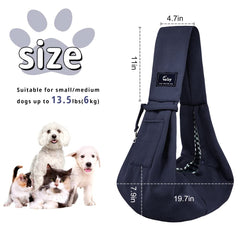 Cuby dog-cat sling carrier safety buckle detail for secure outings.