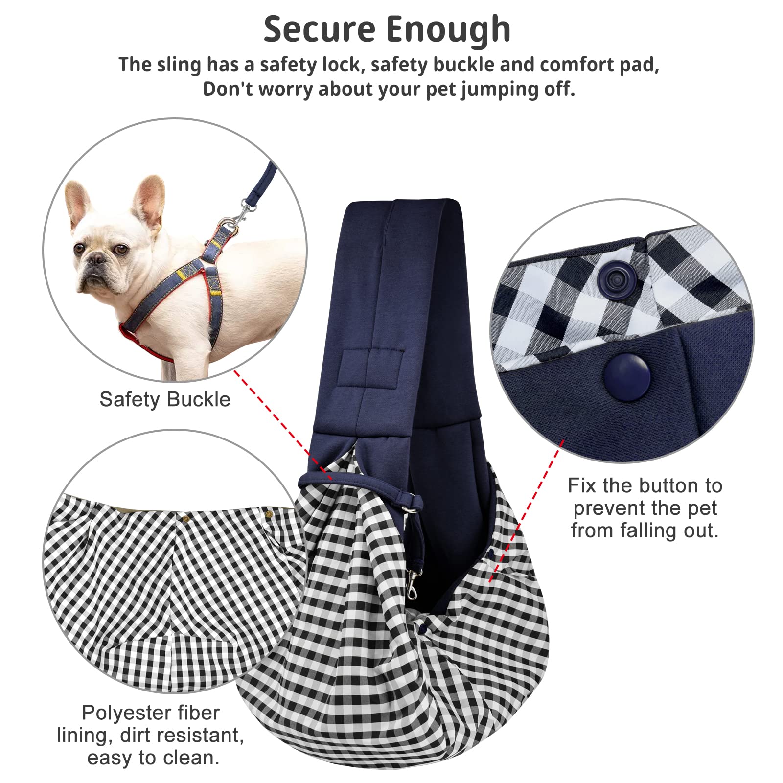 Cuby reversible design pet sling offers two color options.