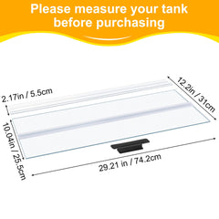 CUCZUUS glass canopy side view shows clear glass for bright tank lighting.