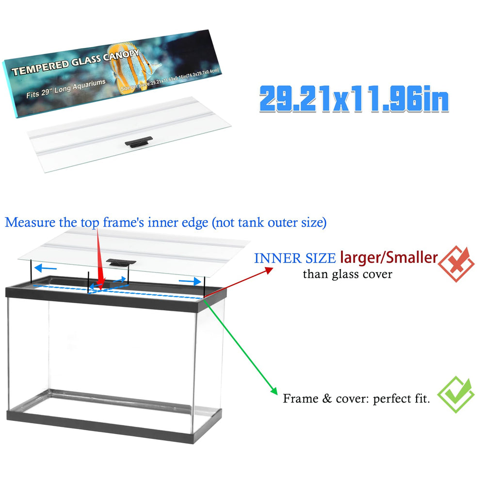 CUCZUUS tempered glass lid offers durable, clear visibility for your aquarium