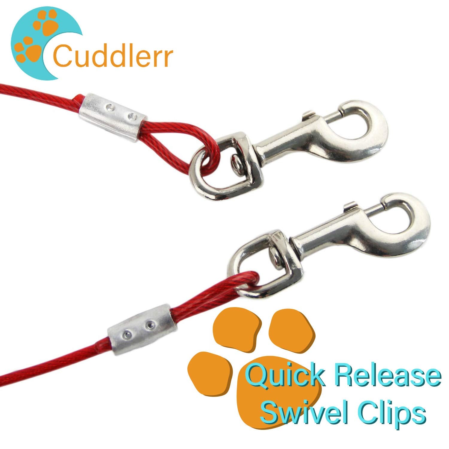 Cuddlerr chrome plated anti rust stake provides strong outdoor staking for adventurous dogs.