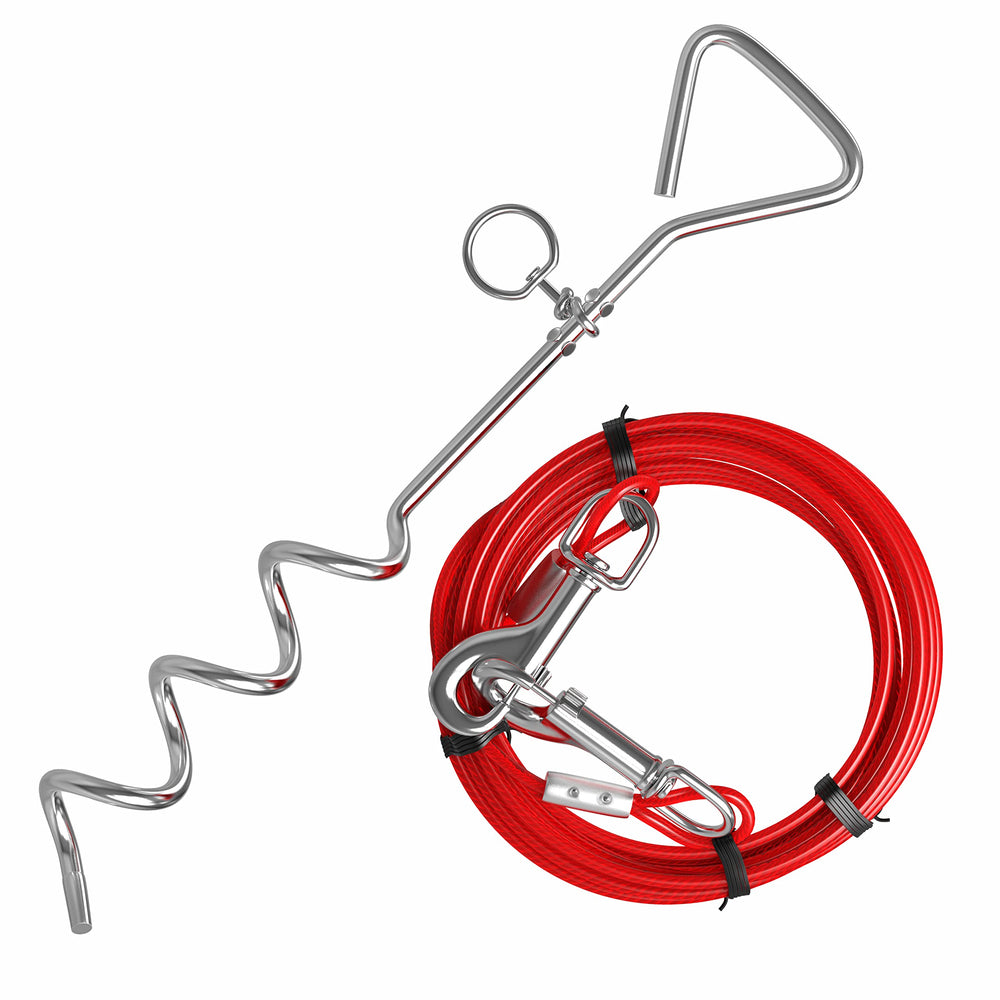 Cuddlerr 30ft cable provides room for dogs to roam while supervised.