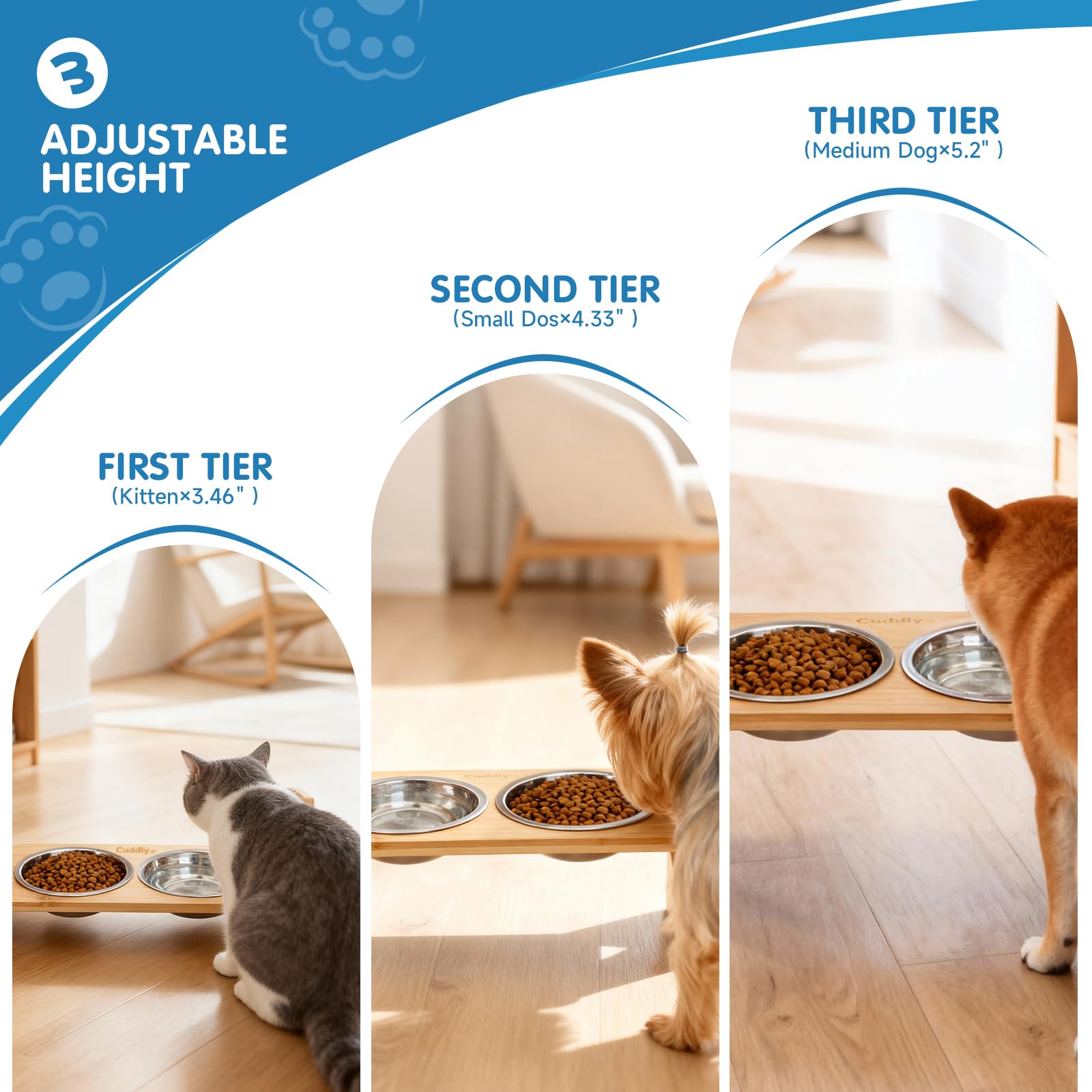 CuddlyCo spill-proof mat with raised edge catching spills.