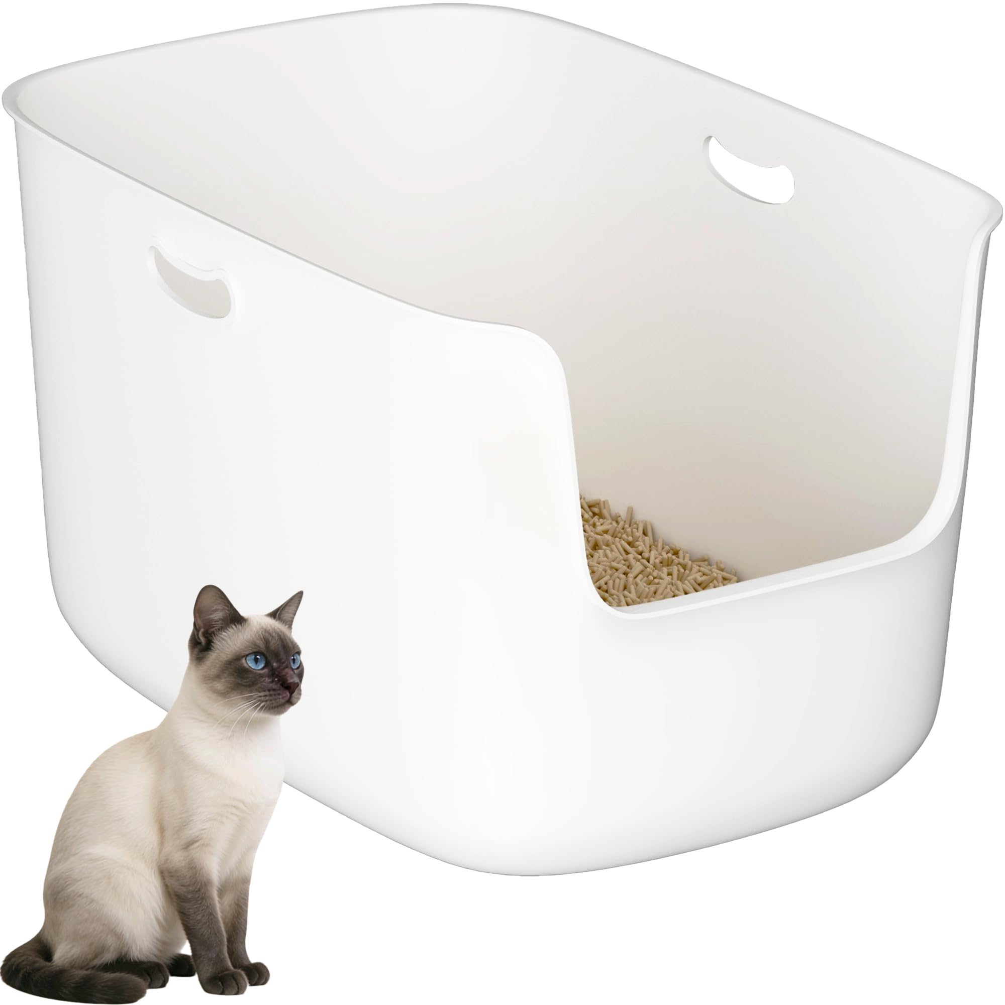 Cuddpaw jumbo extra large litter box with tall sides reduces litter scatter for multi-cat households.