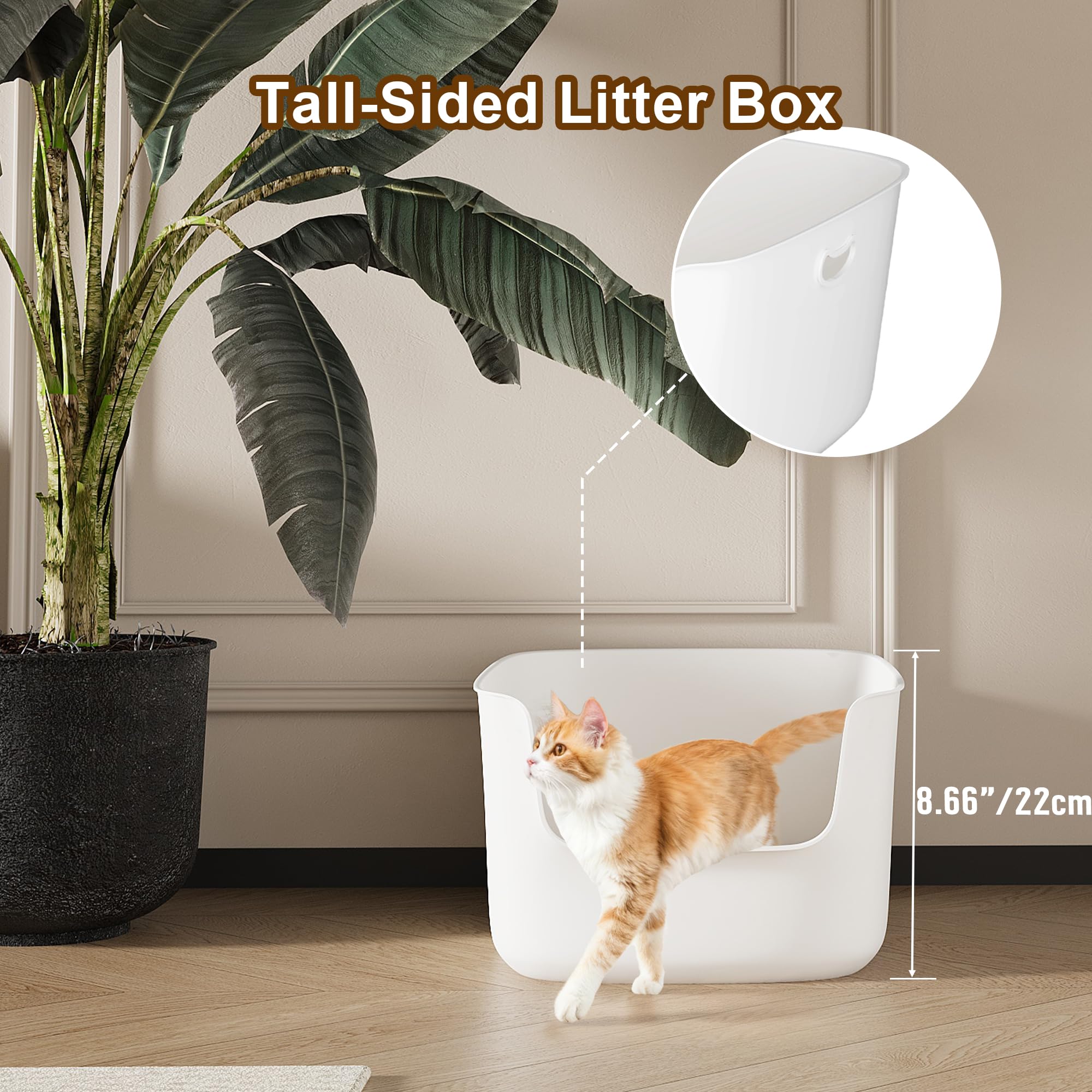 Cuddpaw spacious 22.8 x 15.4 x 8.7 litter box for single or small multi-cat households