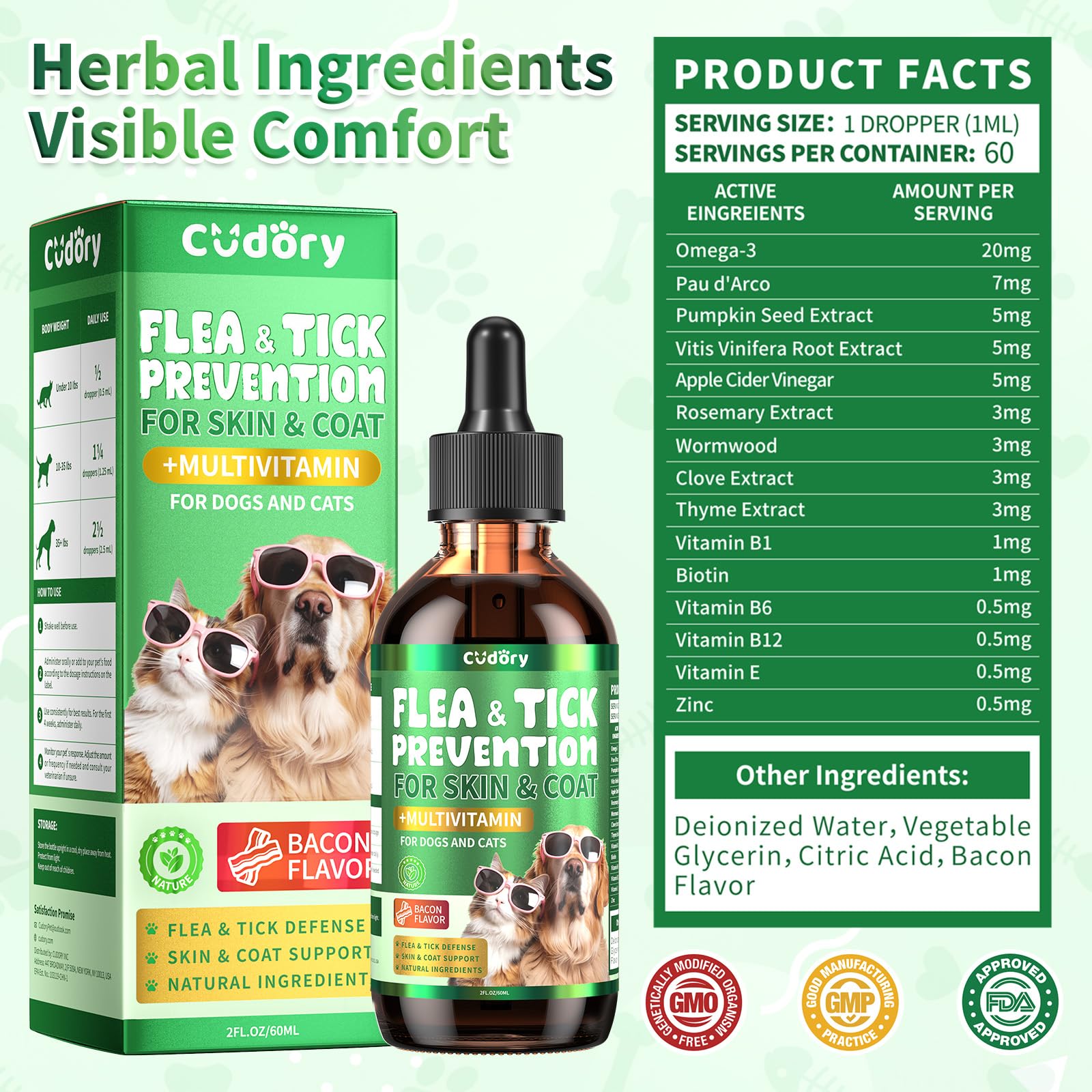 Cudory packaging close-up showing label and benefits