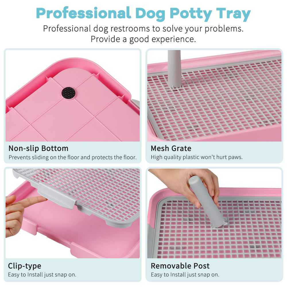 CUHIOY dog potty tray with 8 pads supports easy training sessions.