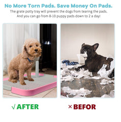 CUHIOY dog potty tray secure latch stabilizes setup during use.