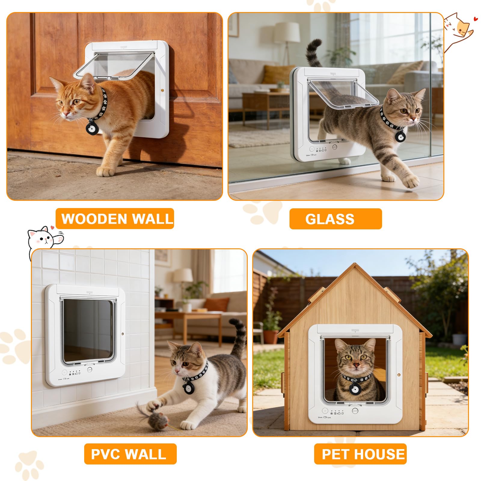 Cuibird quiet operating cat door for a calm home
