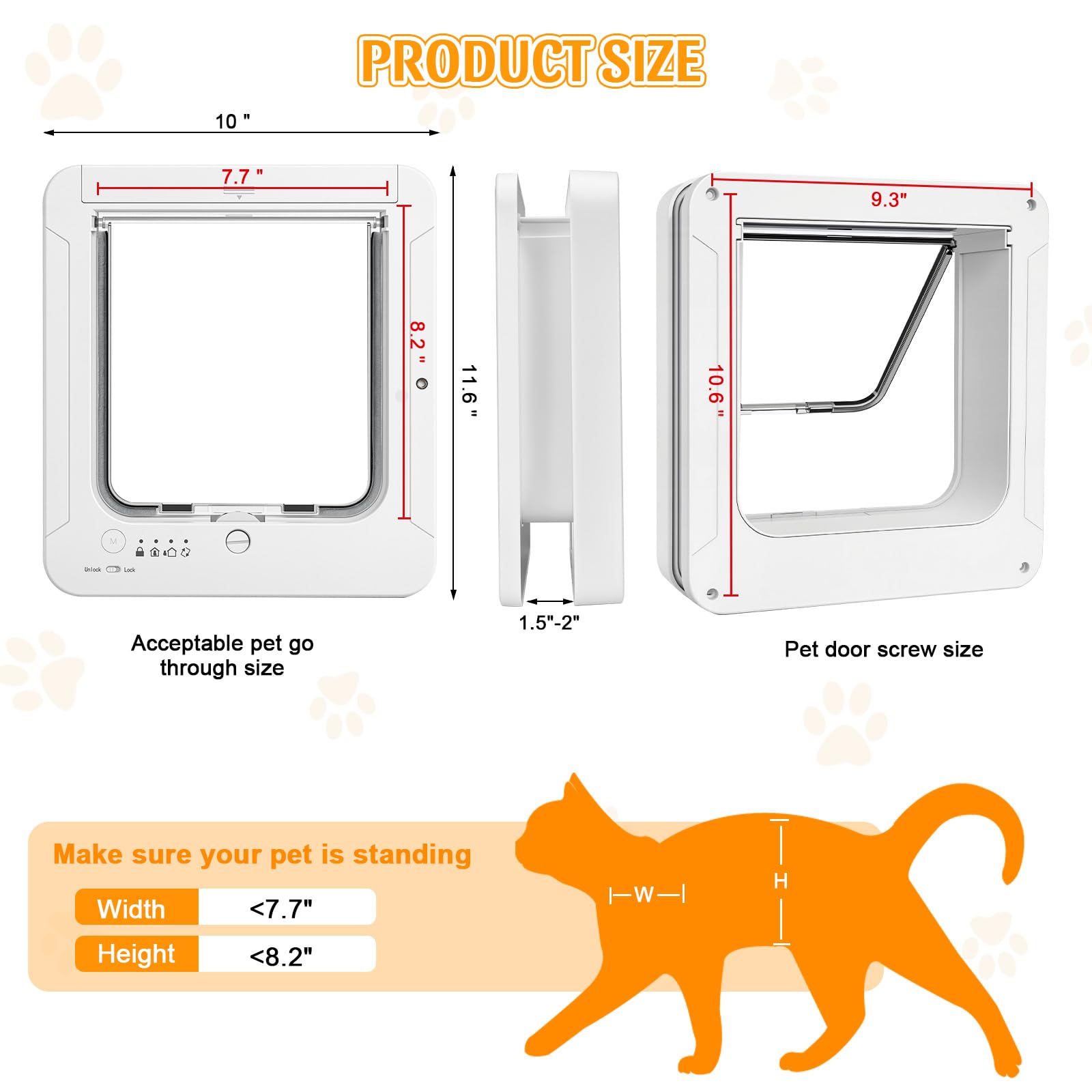 Cuibird cat door with remote control for easy access