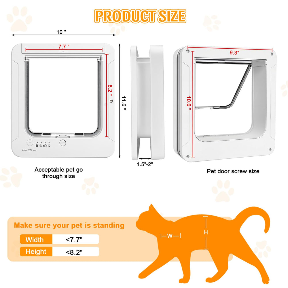 Cuibird cat door with remote control for easy access