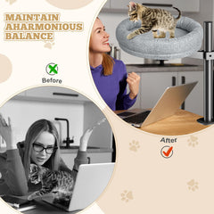Cuipingoo Cat Desk Bed with a reversible double-sided mat for fresh comfort.