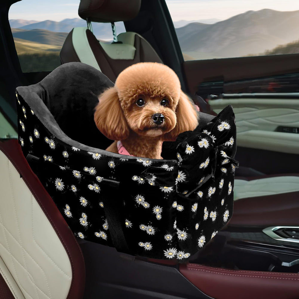 Cullaby Center Console Dog Car Seat offers a secure compact fit beside the car console.