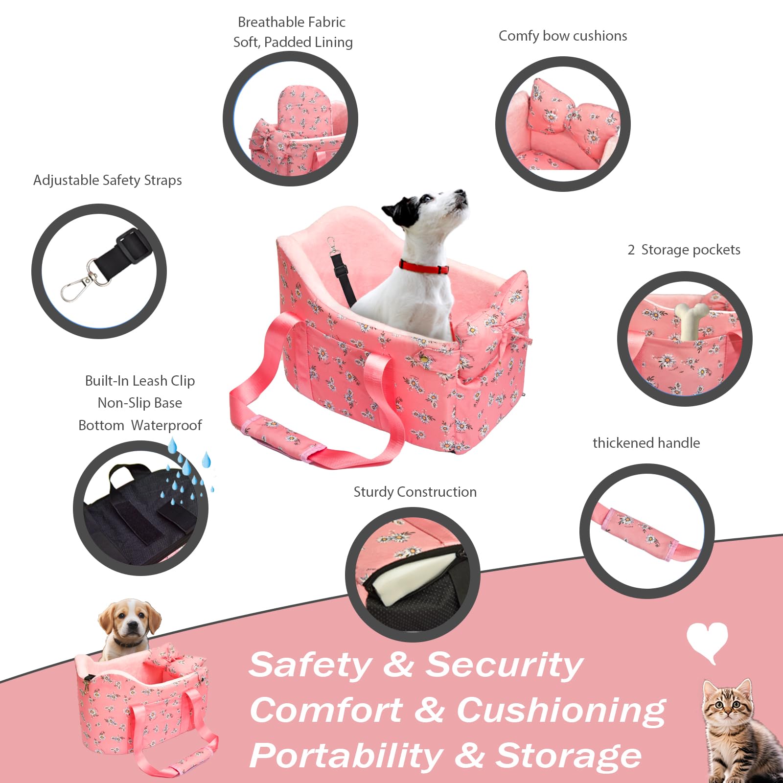 Cullaby Safety straps with elastic leashes secure small pets.