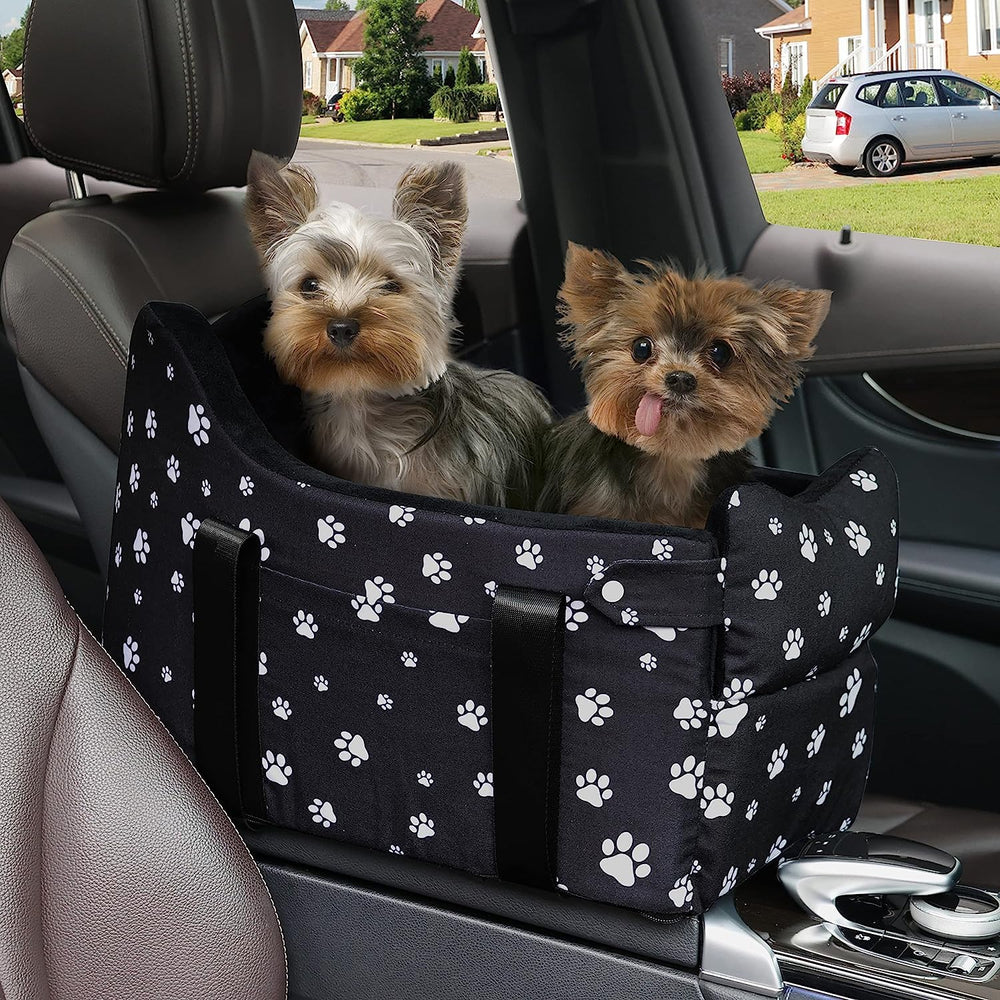 Cullaby memory foam dog car seat console provides plush comfort on every trip.