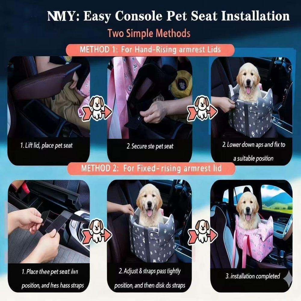 Cullaby dog car seat features side pockets for treats leashes and toys