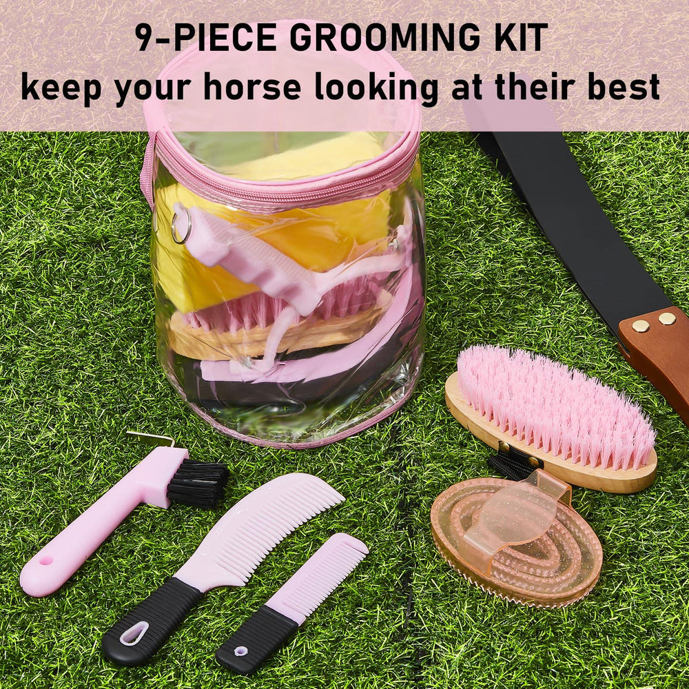 Cunhill hoof pick with brush helps hoof care and debris removal.