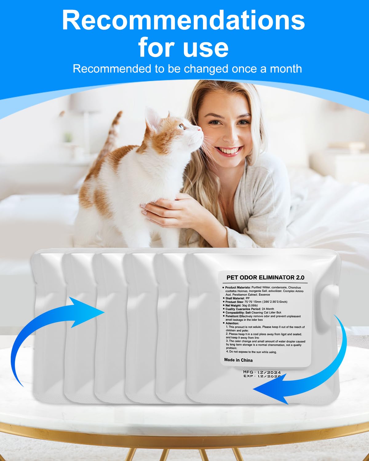 Cunina N50 2.0 set in a fresh home reduces litter odors.