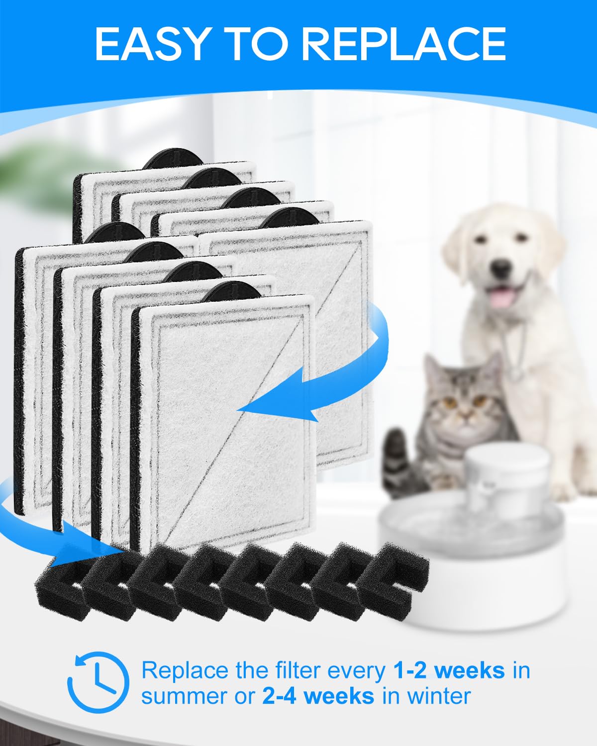 Cunina pump protection benefits image shows cleaner fountain operation.