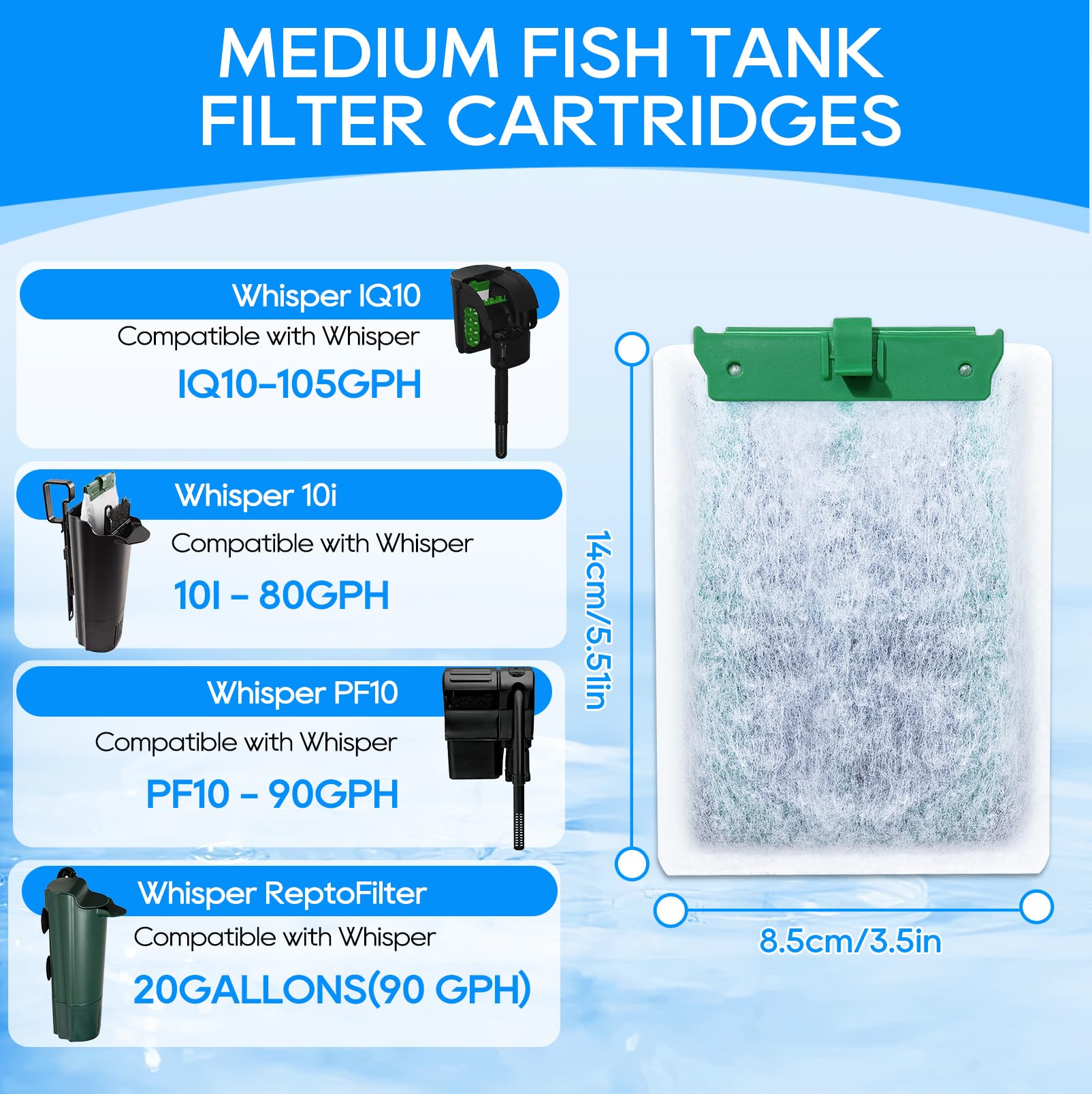 Cunina quick-install cartridge enables fast, hassle-free setup for aquariums.