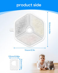 Cunina replacement filters arrangement demonstrates compatibility with Smartoo fountain.