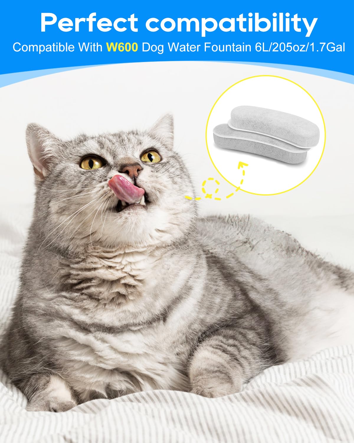 Cunina W600 charcoal filtration close-up, carbon layer targets odors for crisper water