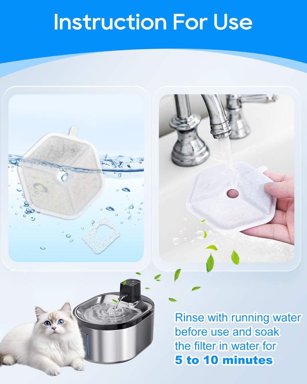 Cunina water fountain compatibility image shows secure fit with PTM-643.