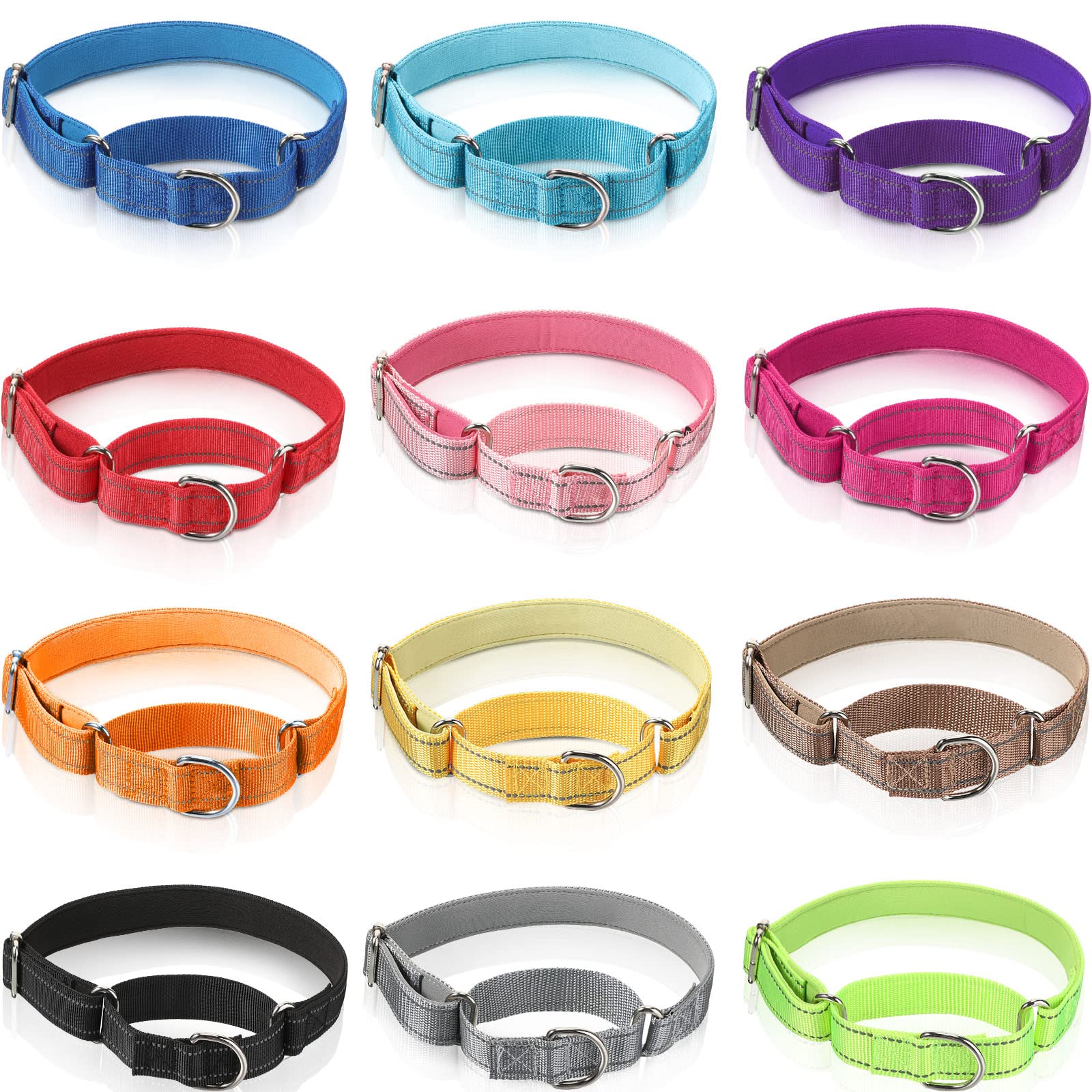 Cunno 12-pcs martingale collar pack for multiple dogs.