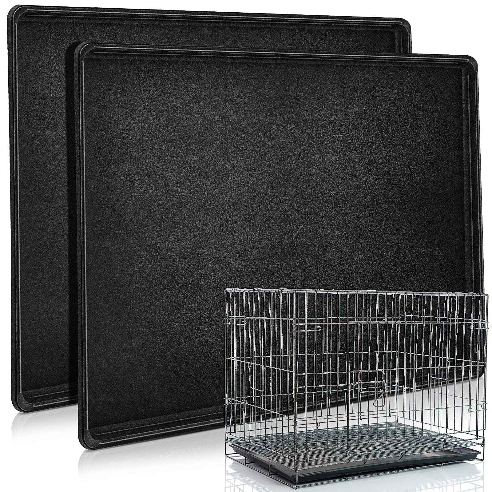 Cunno 2-pack replacement crate trays in black for easy swaps