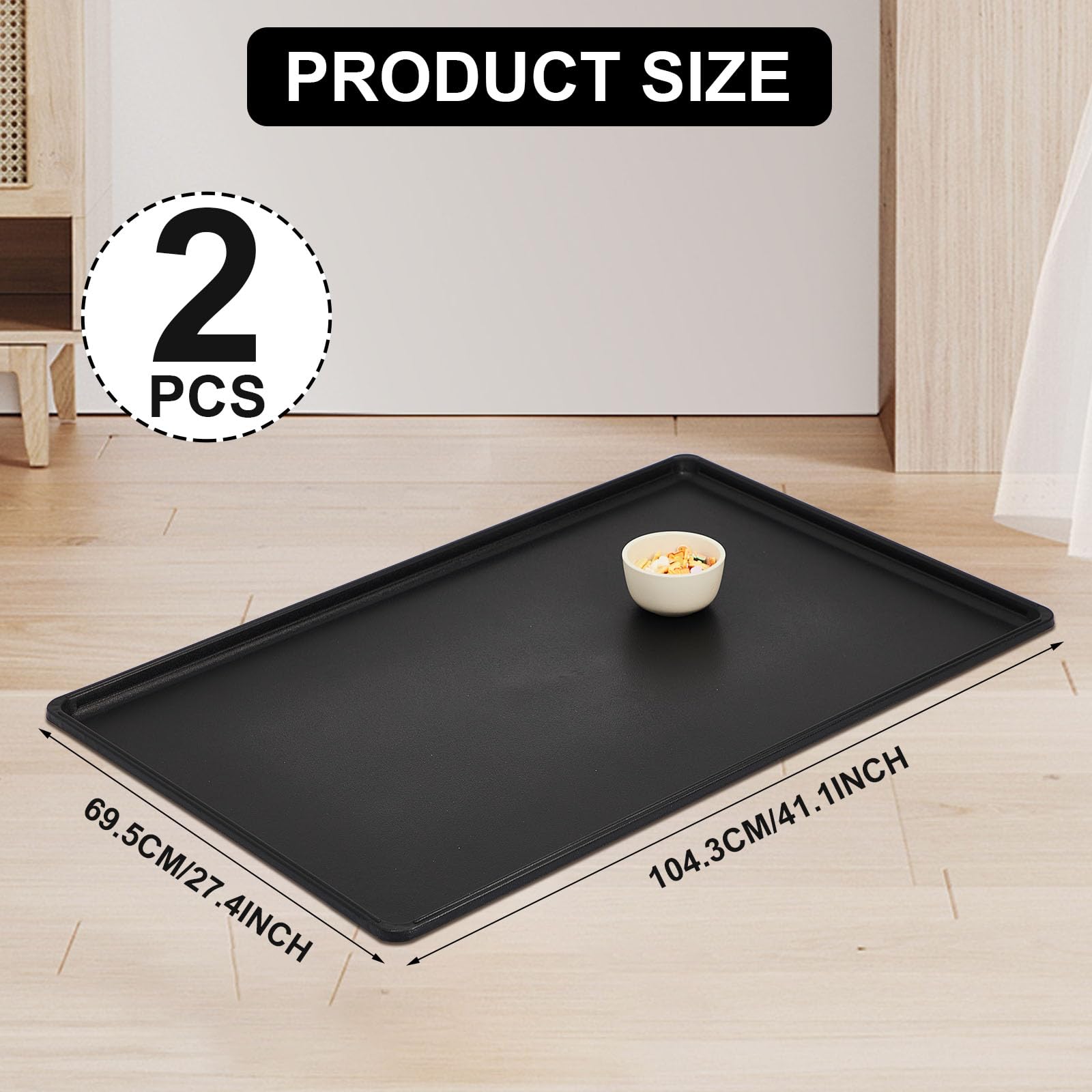 Cunno 42x27 inch kennel tray bottom protects floors