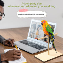 Cunno Bird Training Stand Kit clicker provides clear sound cue for positive reinforcement.